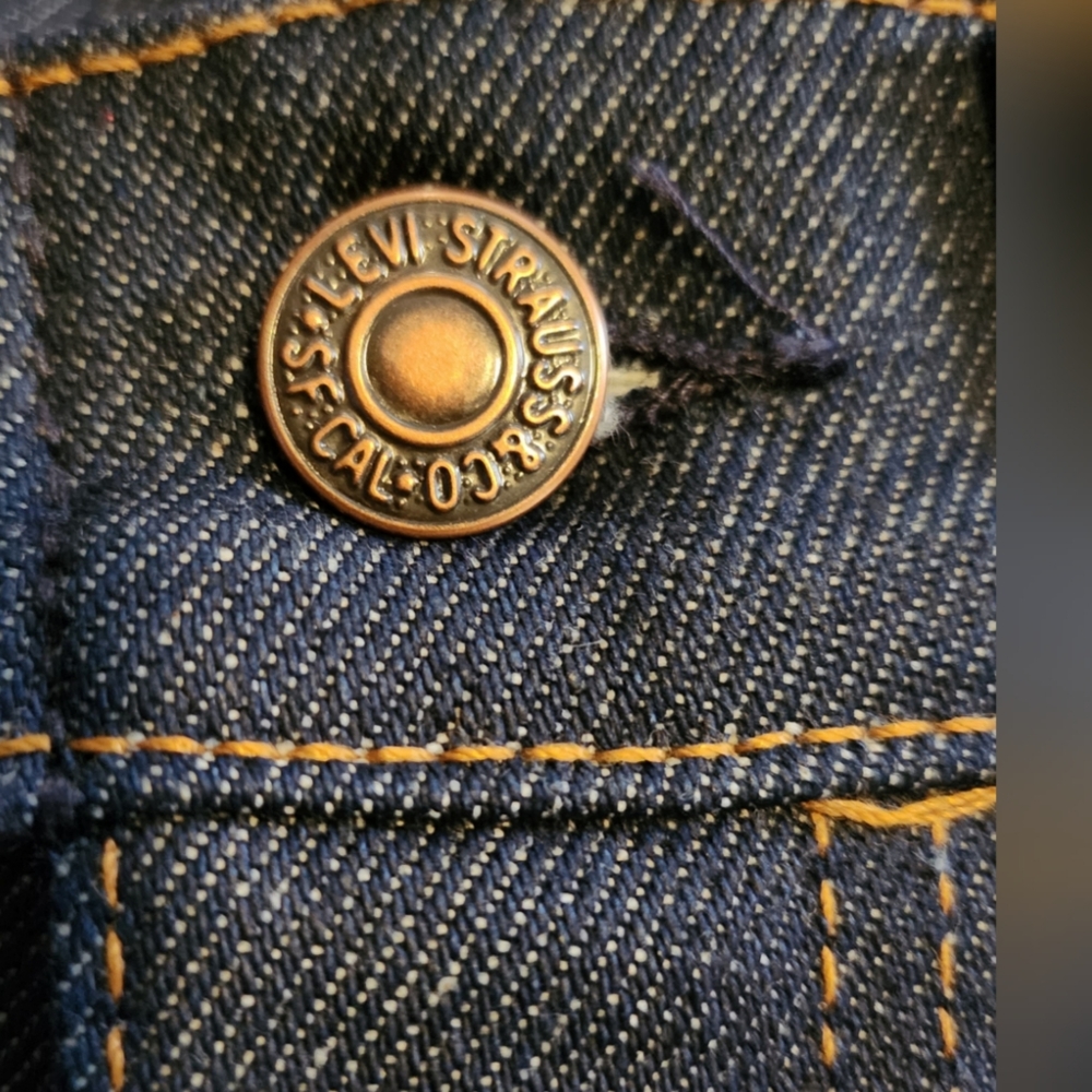 VINTAGE LEVI'S MEN'S 317 ORANGE TAG DARK WASH BOOT CUT JEANS SIZE 34W X 32 NWT - Picture 4 of 10